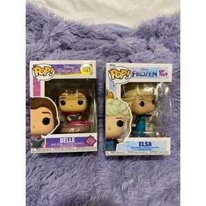Funko Pop Disney Princess Belle‎ and Elsa bundle